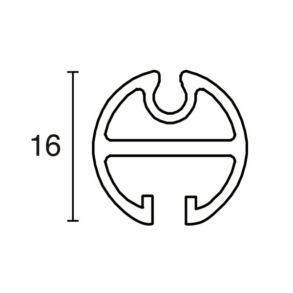 アルミ H型パイプ Φ16mm(W620) ブラック 203J-60175BLK 3