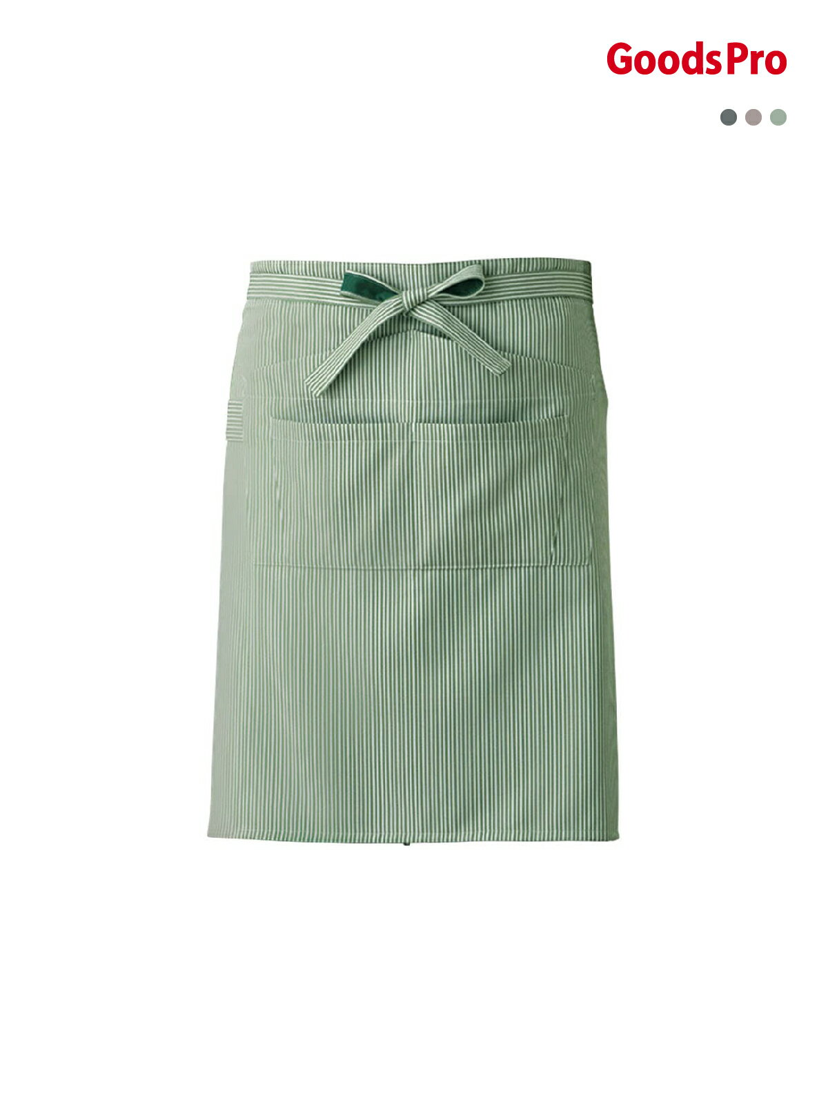 エプロン 男女兼用 CT2387 グリーンxホワイト、ブラウンxホワイト、ブラックxホワイト グッズプロ