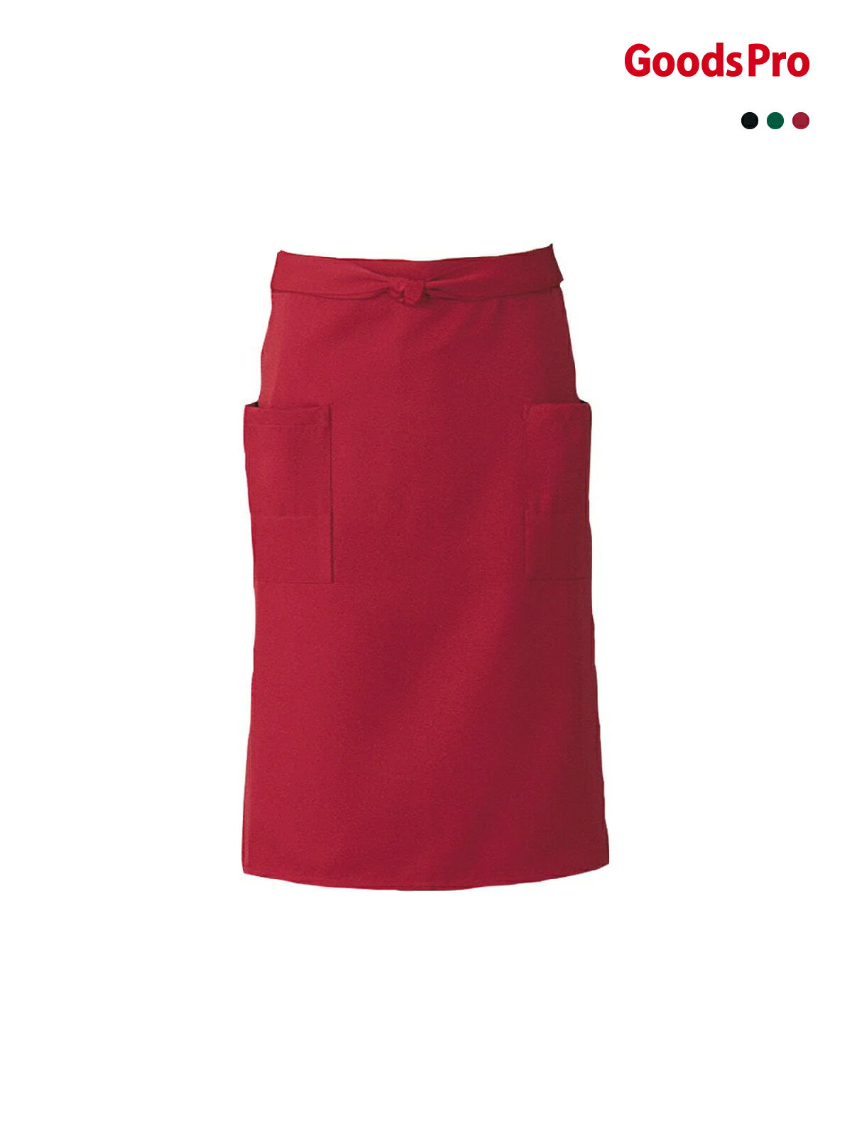 エプロン 男女兼用 CT2522 レッド、グリーン、ブラック グッズプロ