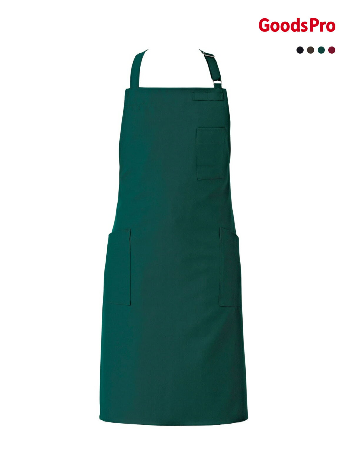 エプロン 男女兼用 CT2565 ワイン、グリーン、ブラウン、ブラック グッズプロ