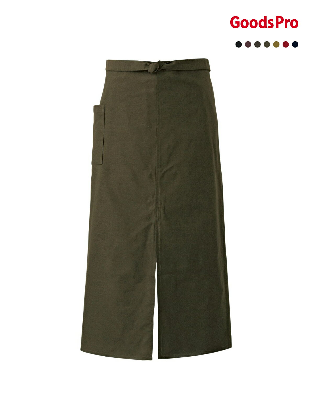 エプロン 男女兼用 ET3476 藍、あかね、うぐいす、苔、渋茶、赤紫蘇、黒 グッズプロ