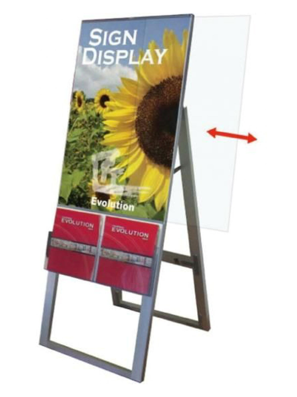 グッズプロのブラックカタログケーススタンド看板 Dタイプ A1片面 (BKCSKD-A1K)｜アングル3