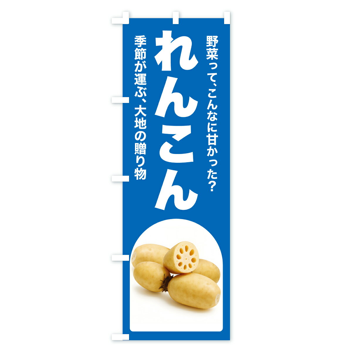 グッズプロの【ポスト便 送料360】 のぼり旗 れんこん・レンコン・蓮根・野菜のぼり YU1R グッズプロ 【名入れできます+1017円】｜アングル3