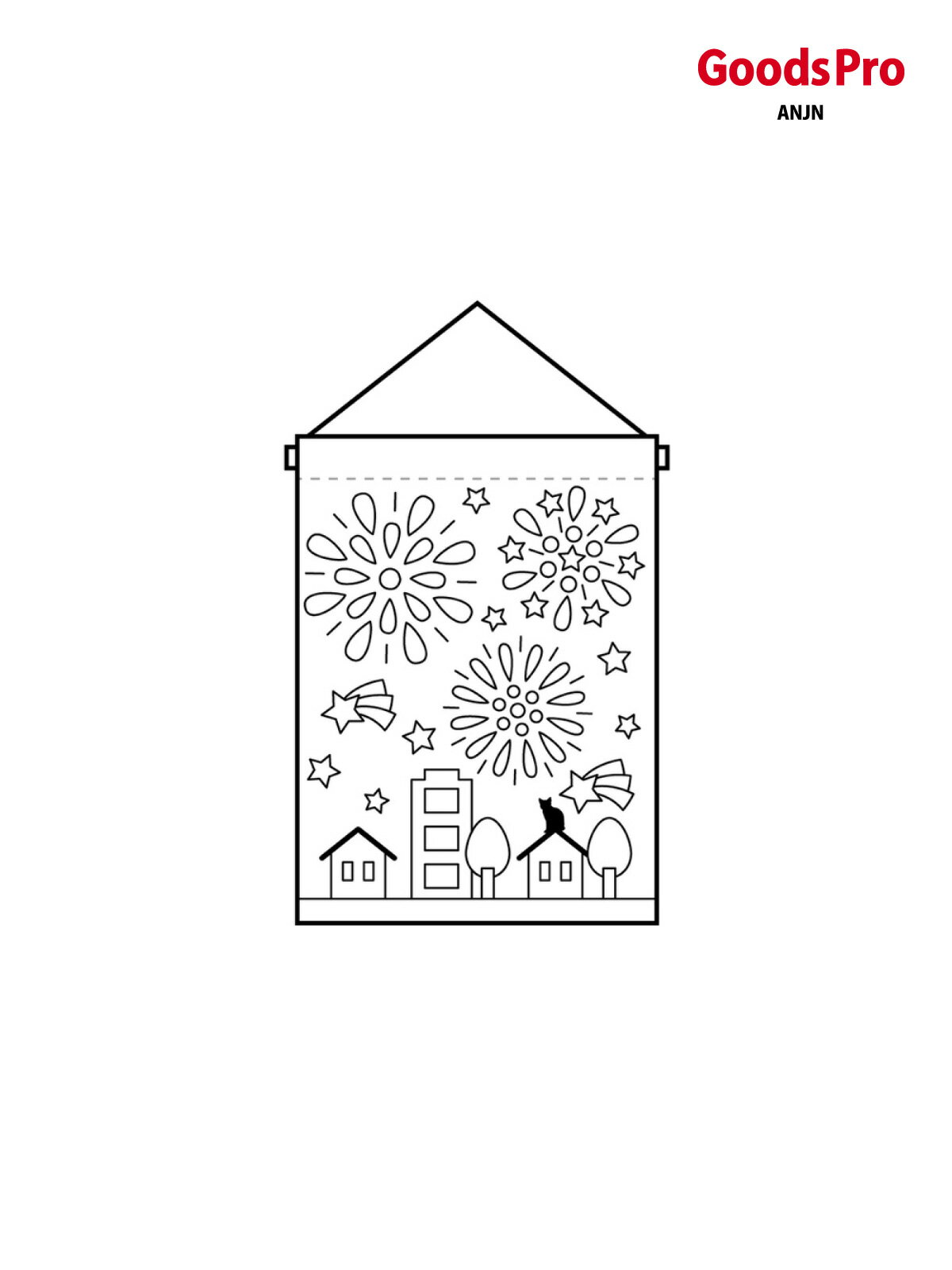 塗絵タペストリー 花火大会 42577 グッズプロ