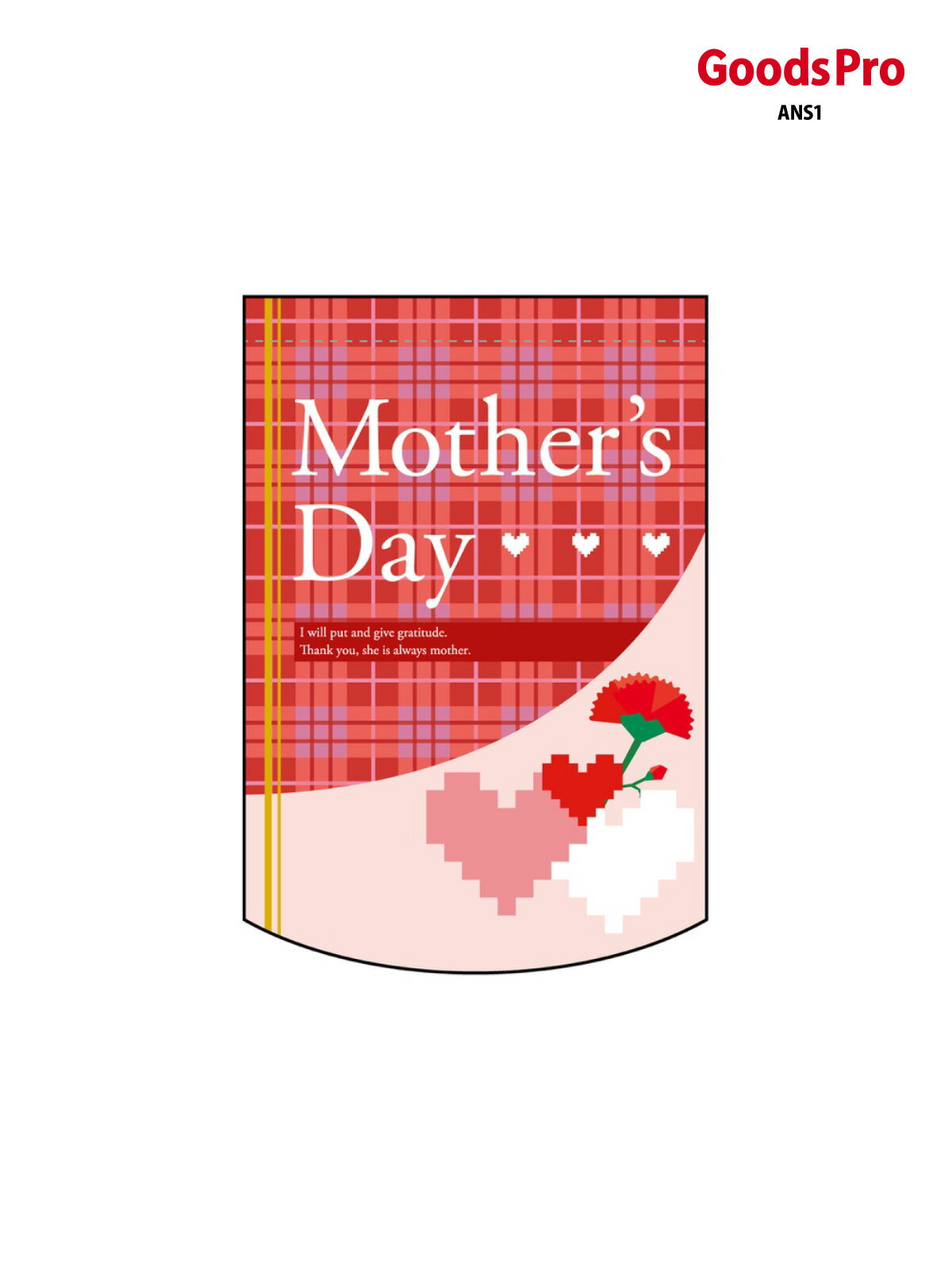 乐天商城 - ミニタペストリー両面 Mothers Day チェック柄 61041 グッズプロ