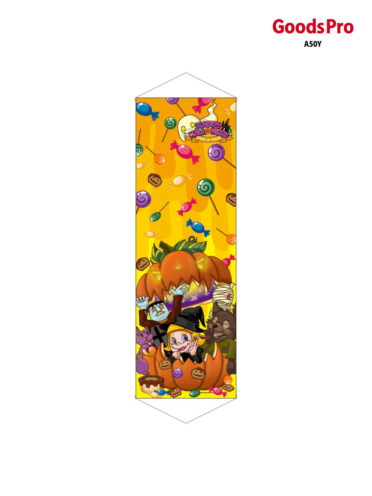 ロングタペストリー HAPPY HALLOWEEN 字小 69319 グッズプロ