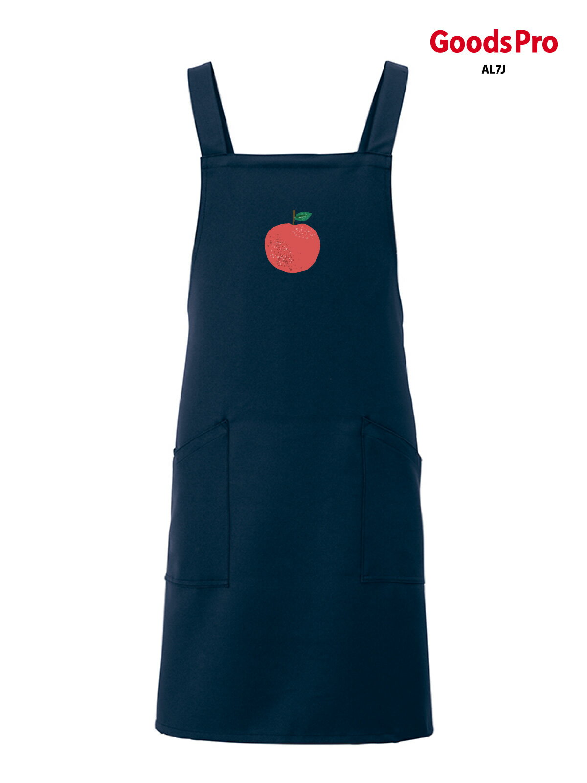 りんご エプロン 業務用 撥水 名入れ ロゴ印刷