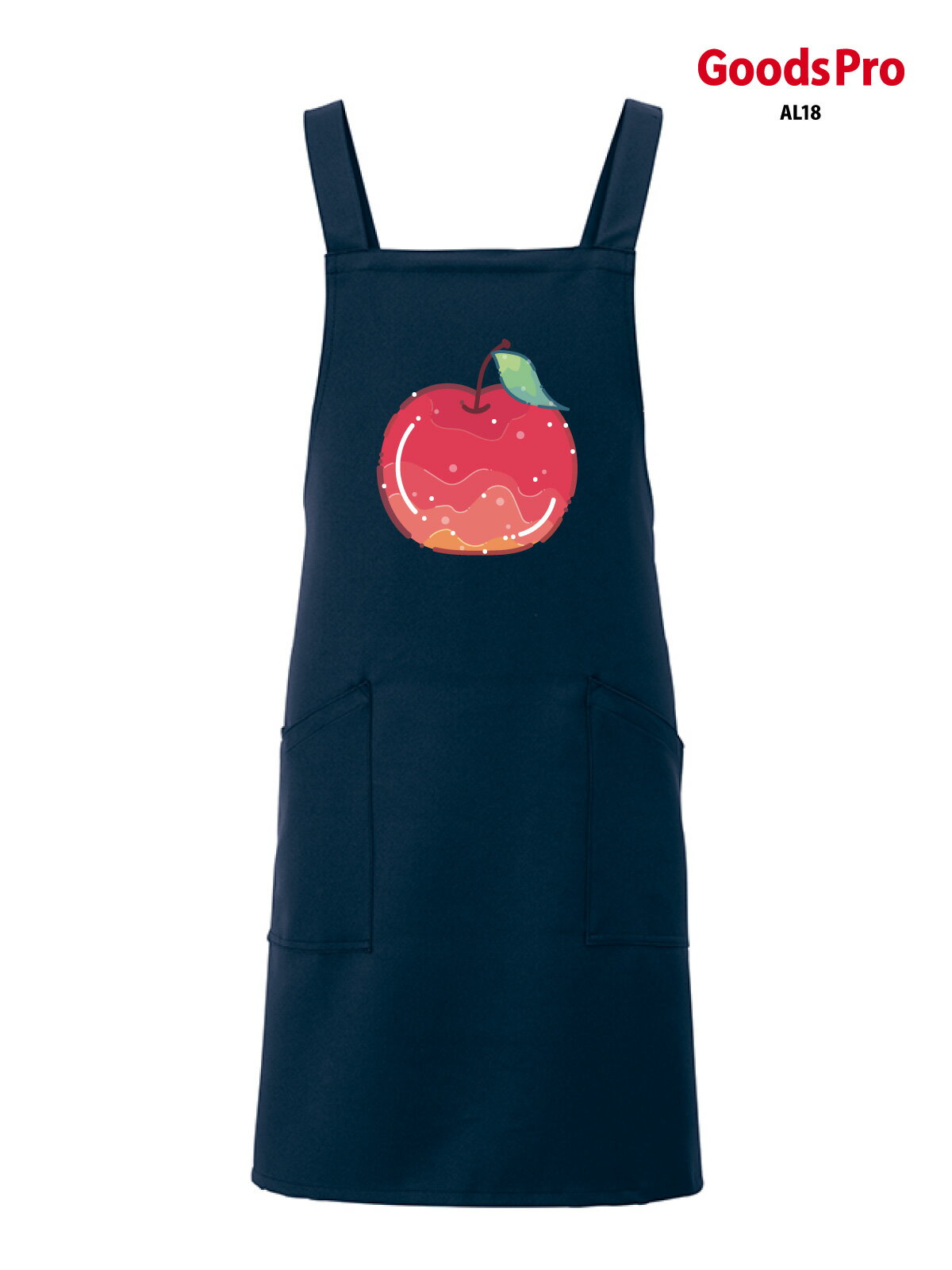 つやぷるりんご エプロン 業務用 撥水 名入れ ロゴ印刷