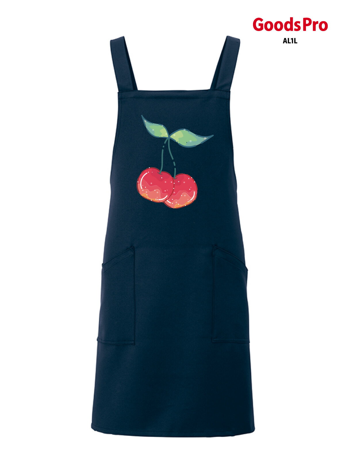 つやぷるさくらんぼ エプロン 業務用 撥水 名入れ ロゴ印刷