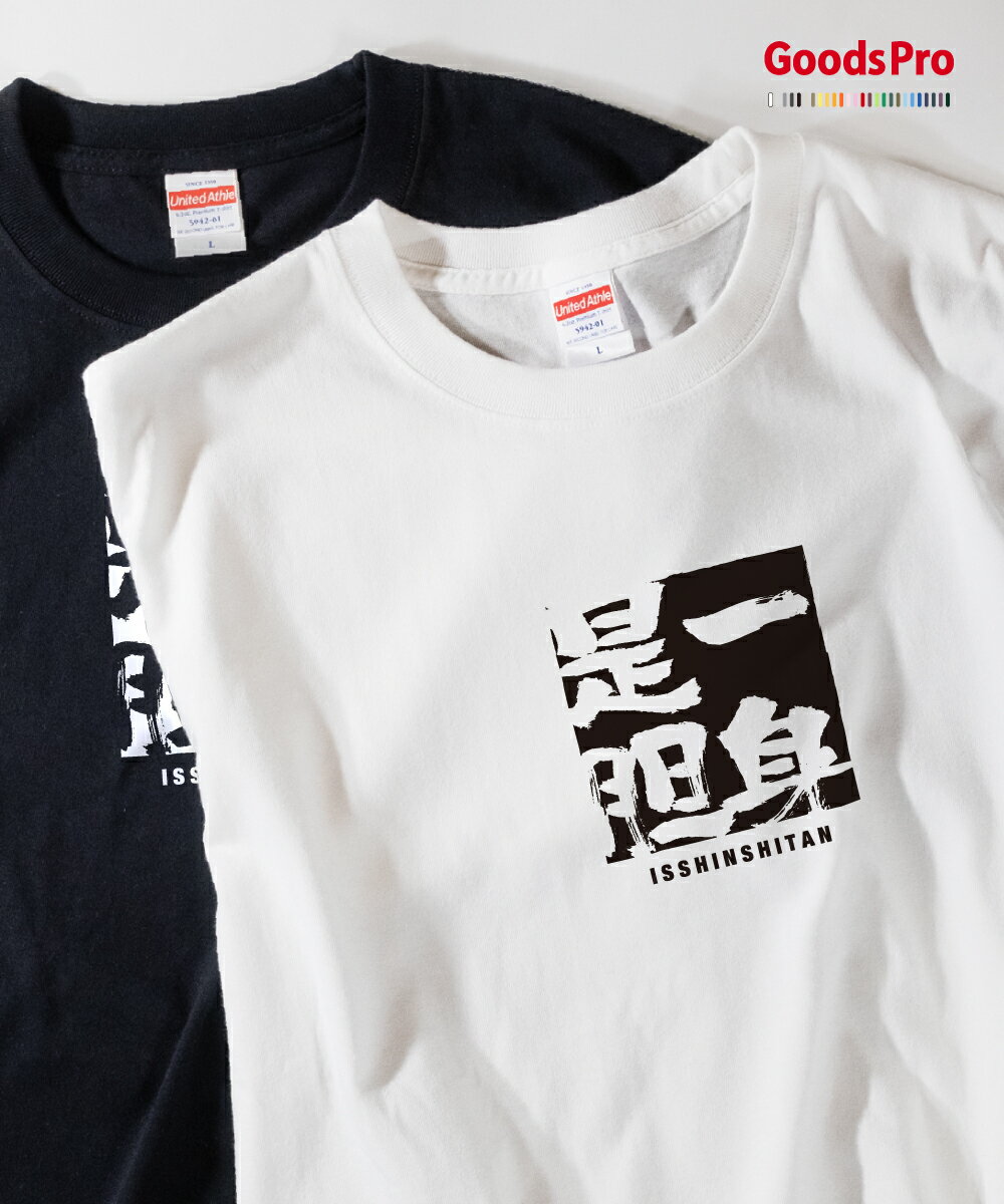 Tシャツ 一身是胆 いっしんしたん 四字熟語 発汗性の良い快適素材 ドライTシャツ