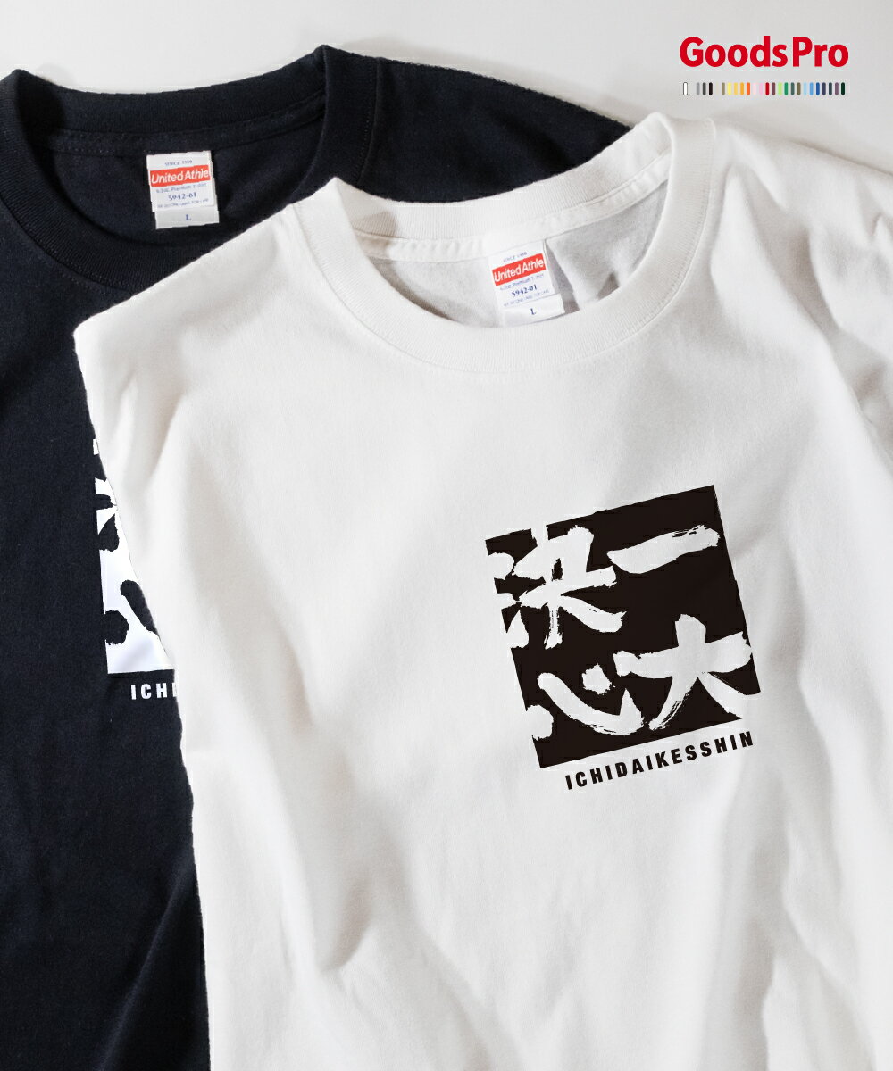 Tシャツ 一大決心 いちだいけっしん 四字熟語 発汗性の良い快適素材 ドライTシャツ グッズプロ