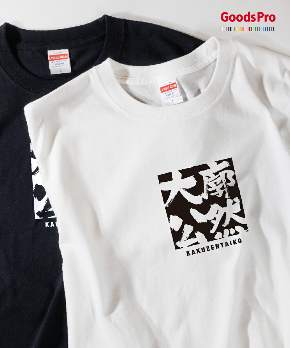 Tシャツ 廓然大公 かくぜんたいこう 四字熟語 発汗性の良い快適素材 ドライTシャツ