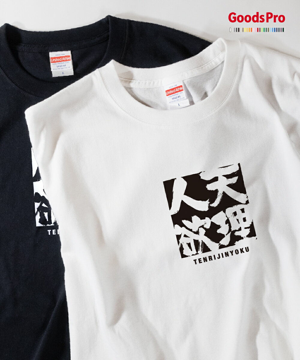 Tシャツ 天理人欲 てんりじんよく 四字熟語 発汗性の良い快適素材 ドライTシャツ グッズプロ