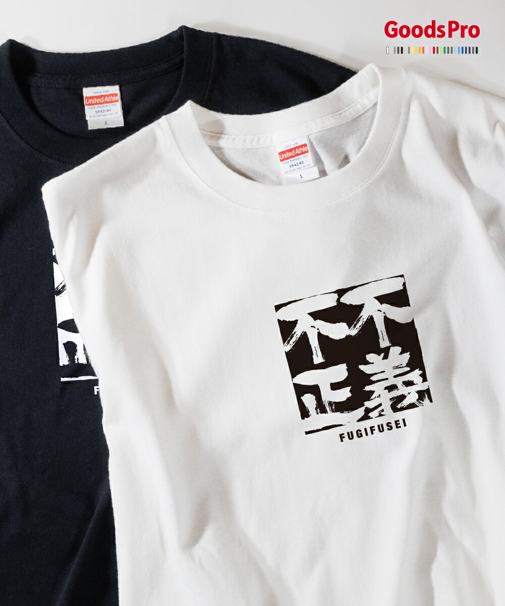 Tシャツ 不義不正 ふぎふせい 四字熟語 発汗性の良い快適素材 ドライTシャツ グッズプロ