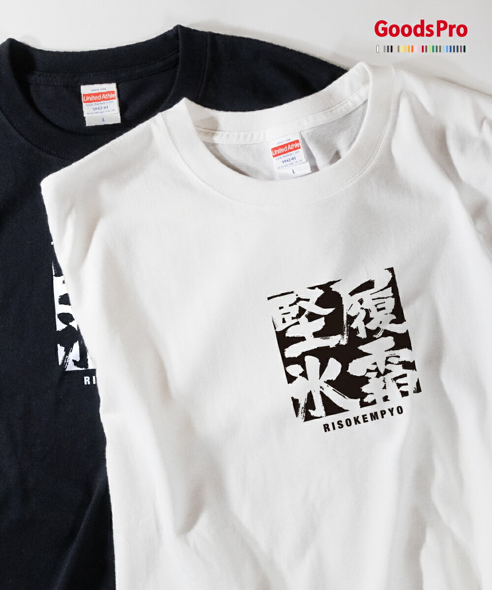 乐天商城 - Tシャツ 履霜堅氷 りそうけんぴょう 四字熟語 発汗性の良い快適素材 ドライTシャツ グッズプロ