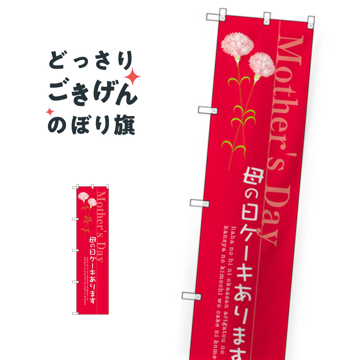 スリムサイズ 母の日ケーキあります のぼり旗 SNB-2742