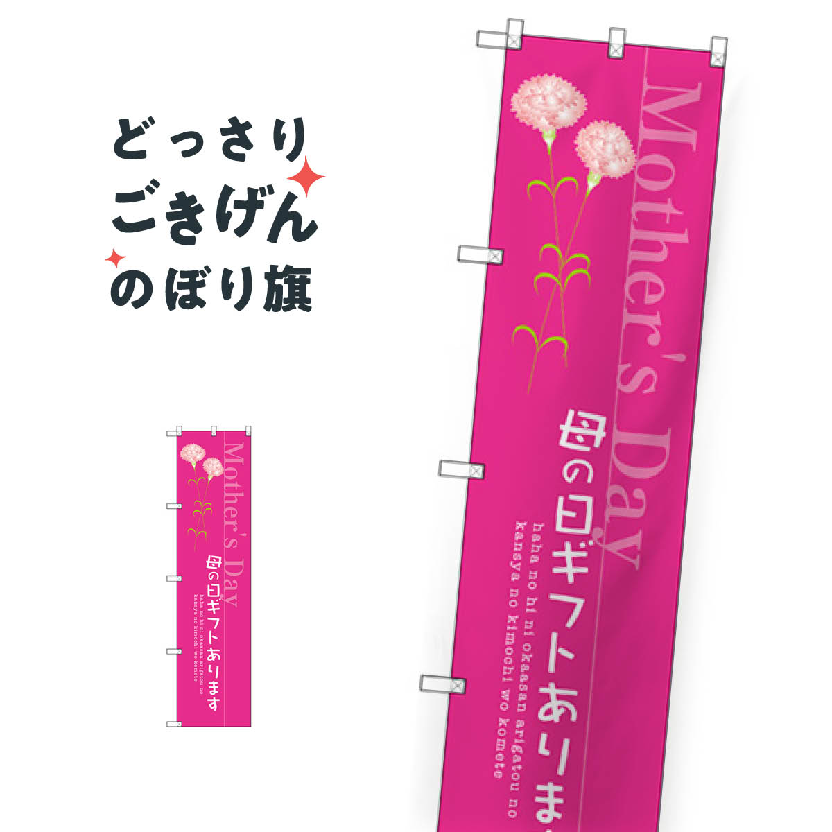 スリムサイズ 母の日ギフトあります のぼり旗 SNB-2744 春の行事