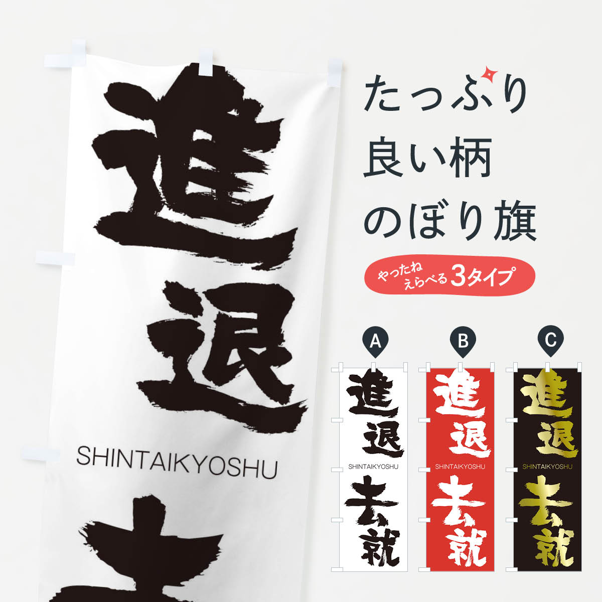 【ネコポス送料360】 のぼり旗 進退去就のぼり 1F5K しんたいきょしゅう SHINTAIKYOSHU 四字熟語 助演 グッズプロ 【名入れできます+1017円】