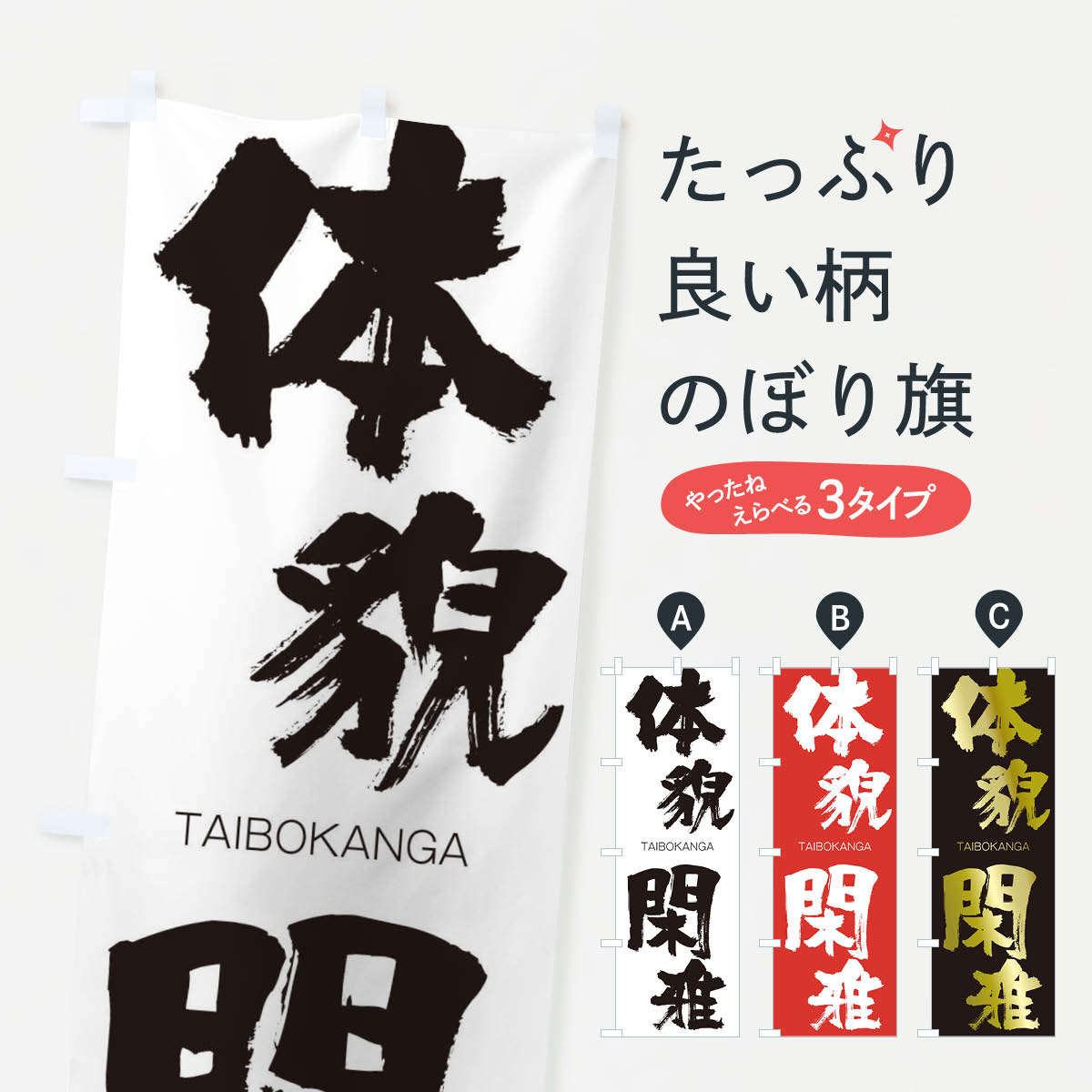 【ネコポス送料360】 のぼり旗 体貌閑雅のぼり 1FHR たいぼうかんが TAIBOKANGA 四字熟語 助演 グッズプロ 【名入れできます+1017円】