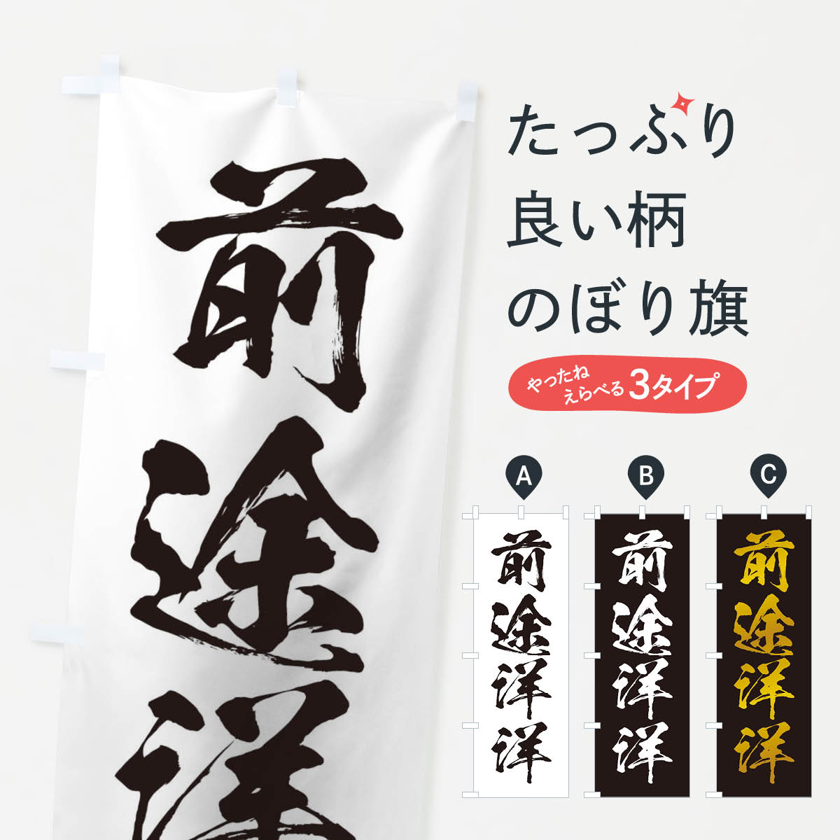 【ネコポス送料360】 のぼり旗 四字熟語／前途洋洋のぼり 21XL 助演 グッズプロ 【名入れできます+1017円】