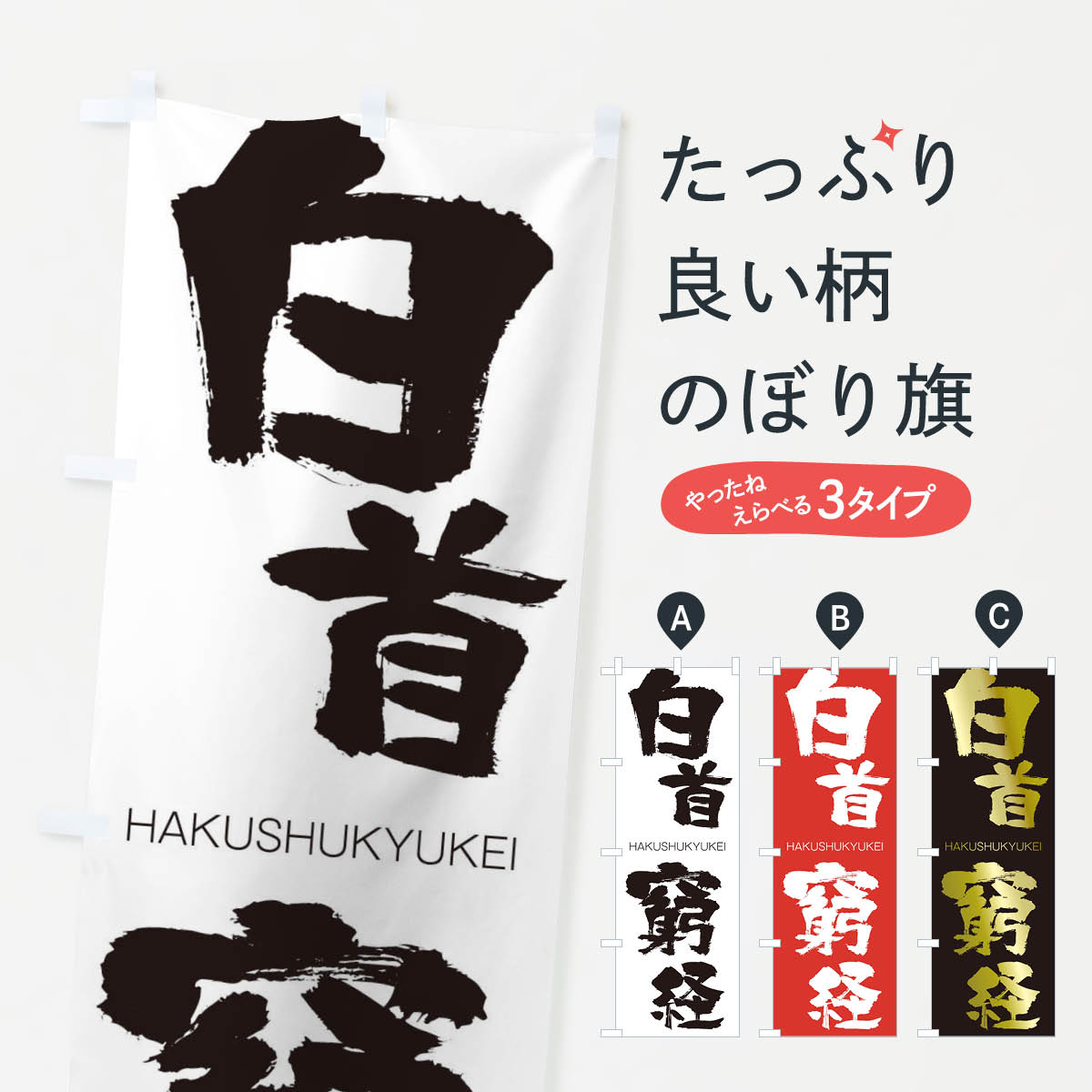 【ネコポス送料360】 のぼり旗 白首窮経のぼり 2CF3 はくしゅきゅうけい HAKUSHUKYUKEI 四字熟語 助演 グッズプロ 【名入れできます+1017円】