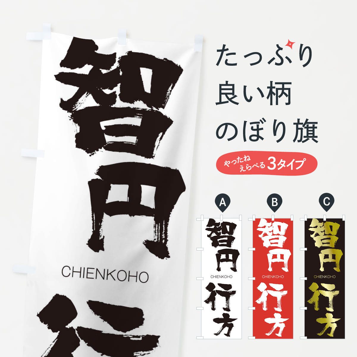 【ネコポス送料360】 のぼり旗 智円行方のぼり 28F4 CHIENKOHO 四字熟語 助演 グッズプロ 【名入れできます+1017円】