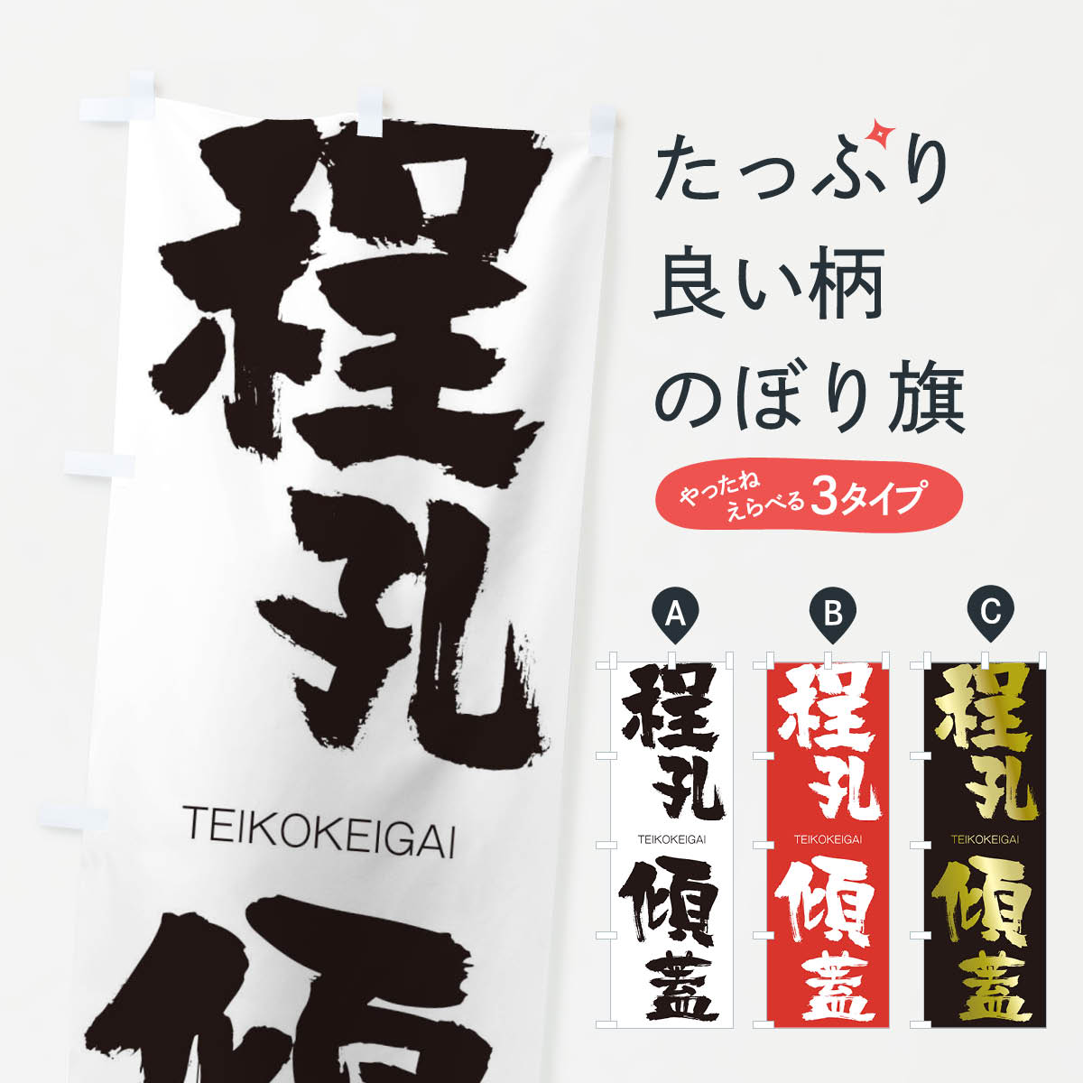 【ネコポス送料360】 のぼり旗 程孔傾蓋のぼり 2L70 TEIKOKEIGAI 四字熟語 助演 グッズプロ 【名入れできます+1017円】