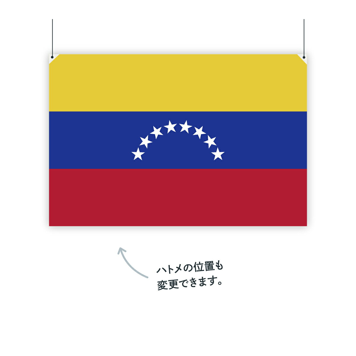 グッズプロのベネズエラ・ボリバル共和国 国旗 W75cm H50cm｜アングル3
