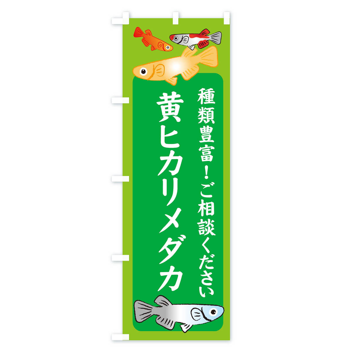 グッズプロの【全国送料360円】 のぼり旗 黄ヒカリメダカ・めだかのぼり 3GGH グッズプロ｜アングル2