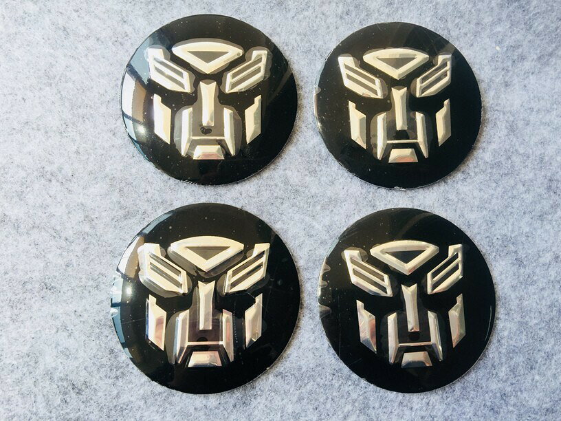 Transformers ホイールセンターキャップステッカー 56.5mm アルミ製 防水 耐候 ド...