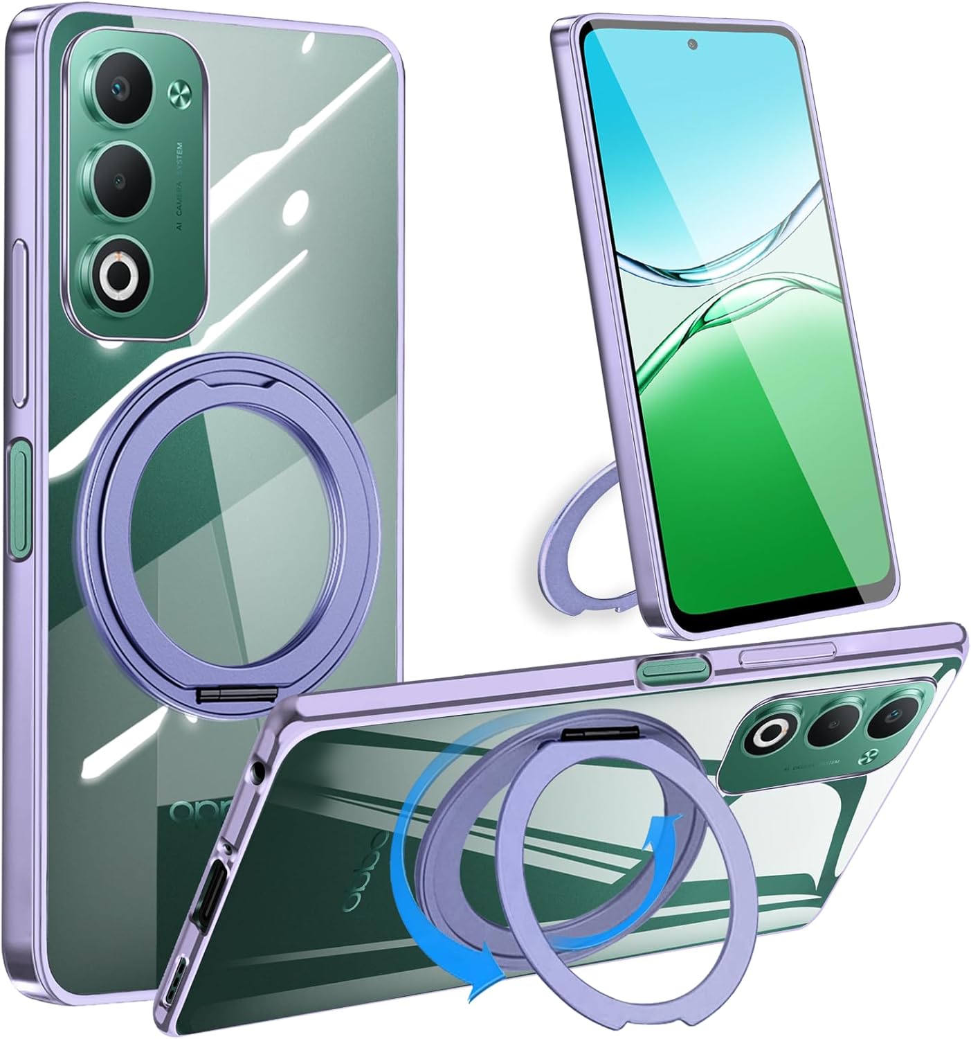 OPPO A5 5G ケース クリア リング縦横多角度 オッポa5 5g カバー スマホケース 透明 TPU 耐衝撃 スタンド機能付き OPPO A5 5G ケース クリア リング縦横多角度 オッポa5 5g カバー スマホケース 透明