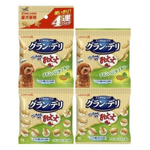 商品名 グラン・デリ ワンちゃん専用おっとっと チキン＆ベジタブル味(6g入×4連パック) 商品説明 ●手軽に試しやすい4連パック新発売 ●ノンフライ製法 1個あたり約1.1kcaL ●ワンちゃんの大好きなチキンパウダー仕上げ ●愛犬の健康維持を考えカルシウムを配合 ●9種類のバラエティ豊かな粒で見た目も食べても楽しい形状 JAN 4520699684405 販売元 ユニ・チャーム　株式会社