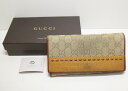 【中古】GUCCI グッチ 財布 長財布 メンズ レディース GGキャンバス ハンドクラフテッド レ ...