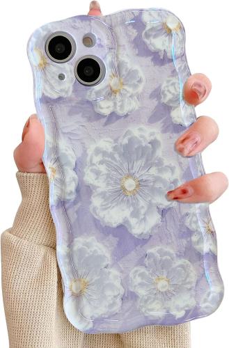 QLTYPRI iPhone 15 ProケースTPUカバー おしゃれ 韓国 可愛い 花柄 ウェーブ 薄型 軽量 耐衝撃 スマホケース ワイヤレス充電対応 ストラップホール付き アイフォン15 Pro ケース 6.1インチ 対応 - パープル #2 QLTYPRI iPhone 15 ProケースTPUカバー おしゃれ 韓国 可愛い 花柄 ウェーブ 薄型 軽量 耐衝撃 スマホケース ワイヤレス充電対応 ストラップホール付き アイフォン15 Pro ケース 6.1インチ 対応 - パープル #2