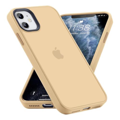 COSOIK iPhone 11 用 ケース 半透明 衝撃吸収 米軍MIL規格取得 マット感 黄ばみなし レンズ全面保護 耐衝撃ストラップホール付き 6.1インチ アイフォン 11用カバーラネ ちゃいろ