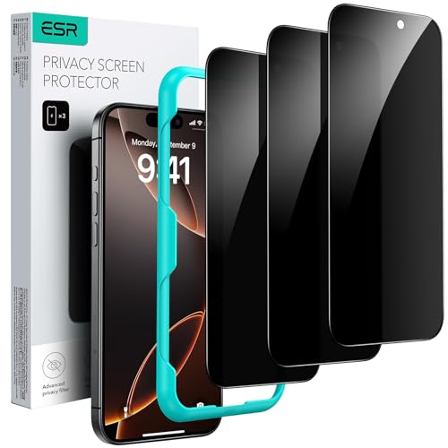 ESR iPhone 16 Pro ガラスフィルム 3パック 覗き見防止見スクリーン保護フィルム い ...