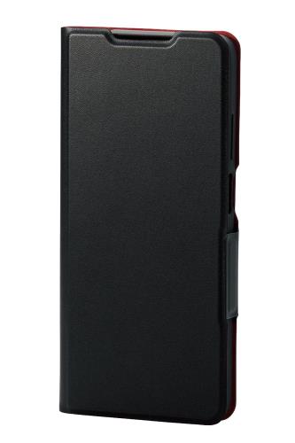 エレコム moto g24 MOTOROLA ケース カバー 手帳型 レザー 薄型 TPU 耐衝撃 衝撃吸収 マグネット ブラック PM-R241PLFUBK(2)