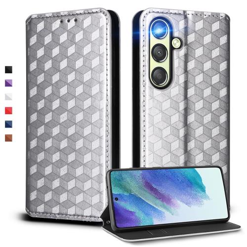 UnivoColors Galaxy S24 (SC-51E/SCG25) 手帳型ケース 高級合皮 カード収納 マグネット開閉 スタンド機能 ストラップホール付き TPUソフトバンパー 全面保護 カメラ保護 衝撃吸収 ビジネス おしゃれ カバー(シルバー)