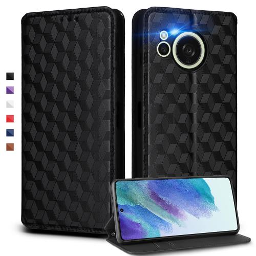 UnivoColors SHARP AQUOS Sense8（SH-54D/SHG11） 手帳型ケース 高級合皮 カード収納 マグネット開閉 スタンド機能 ストラップホール付き TPUソフトバンパー 全面保護 カメラ保護 衝撃吸収 ビジネス おしゃれ カバー(ブラック)