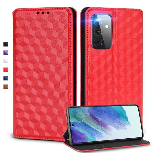 UnivoColors Galaxy A53 5G (SCG15) 手帳型ケース 高級合皮 カード収納 マグネット開閉 スタンド機能 ストラップホール付き TPUソフトバンパー 全面保護 カメラ保護 衝撃吸収 ビジネス おしゃれ カバー(レッド) N