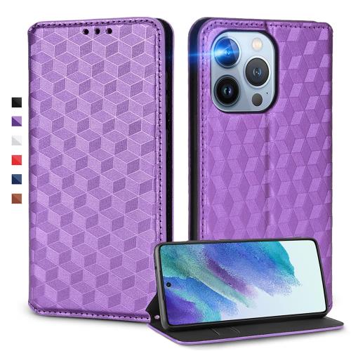 UnivoColors iPhone 12 / 12 Pro 対応手帳型ケース 高級合皮 カード収納 マグネット開閉 スタンド機能 ストラップホール付き TPUソフトバンパー 全面保護 カメラ保護 衝撃吸収 ビジネス おしゃれ カバー(ムラサキ)