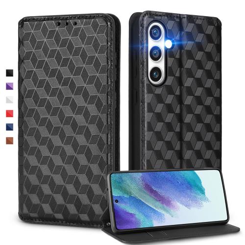 UnivoColors Galaxy A55 5G(SC-53E/SCG27) 手帳型ケース 高級合皮 カード収納 マグネット開閉 スタンド機能 ストラップホール付き TPUソフトバンパー 全面保護 カメラ保護 衝撃吸収 ビジネス おしゃれ カバー(ブラック)