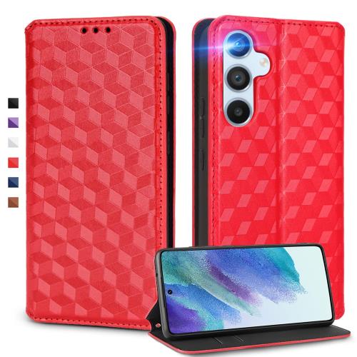 UnivoColors Galaxy A54 5G（SC-53D/SCG21） 手帳型ケース 高級合皮 カード収納 マグネット開閉 スタンド機能 ストラップホール付き TPUソフトバンパー 全面保護 カメラ保護 衝撃吸収 ビジネス おしゃれ カバー(レッド)