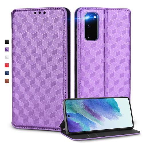 UnivoColors Galaxy S20/S20 5G (SC-51A/SCG01) 手帳型ケース 高級合皮 カード収納 マグネット開閉 スタンド機能 ストラップホール付き TPUソフトバンパー 全面保護 カメラ保護 衝撃吸収 ビジネス おしゃれ カバー(ムラサキ) N
