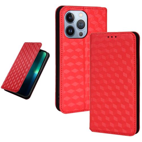 UnivoColors iPhone 14 Pro 対応手帳型ケース 高級合皮 カード収納 マグネット開閉 スタンド機能 ストラップホール付き TPUソフトバンパー 全面保護 カメラ保護 衝撃吸収 ビジネス おしゃれ カバー(レッド) N