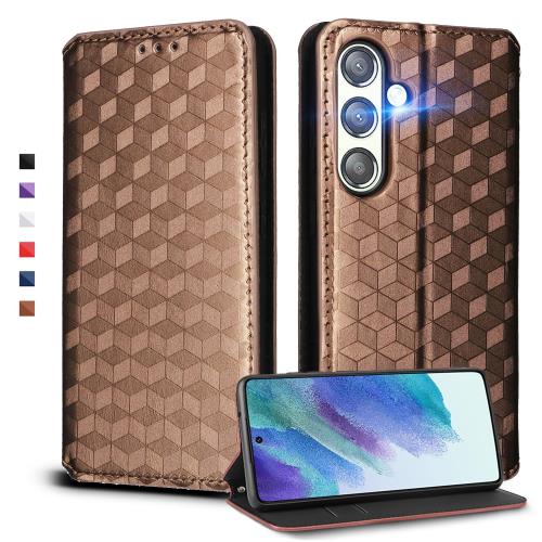 UnivoColors Galaxy S24 (SC-51E/SCG25) 手帳型ケース 高級合皮 カード収納 マグネット開閉 スタンド機能 ストラップホール付き TPUソフトバンパー 全面保護 カメラ保護 衝撃吸収 ビジネス おしゃれ カバー(ブラウン)