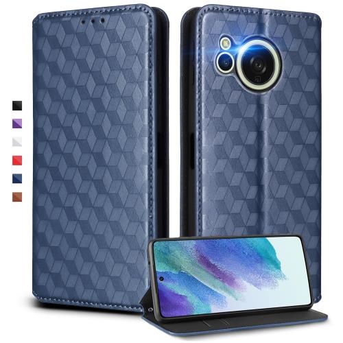 UnivoColors SHARP AQUOS Sense8（SH-54D/SHG11） 手帳型ケース 高級合皮 カード収納 マグネット開閉 スタンド機能 ストラップホール付き TPUソフトバンパー 全面保護 カメラ保護 衝撃吸収 ビジネス おしゃれ カバー(ブルー)