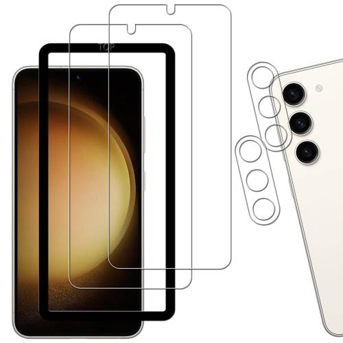 2+2枚セットガイド枠付き KPNS 日本素材製 強化ガラス Galaxy S23 SC-51D S ...