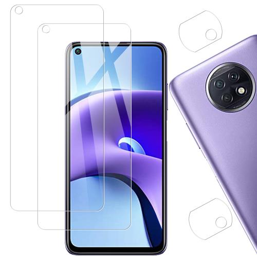 2+2枚セットKPNS 日本素材製 強化ガラス Redmi Note 9T 5G 用 ガラスフィルム ...