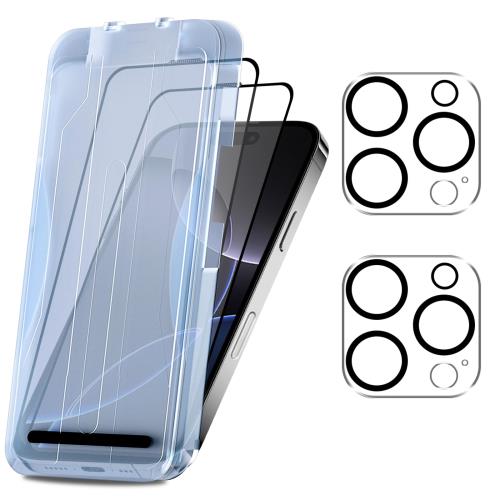 対応 iPhone 16 Pro MAX ガラスフィルム カメラフィルム 6.9インチ ガイド枠付き ...